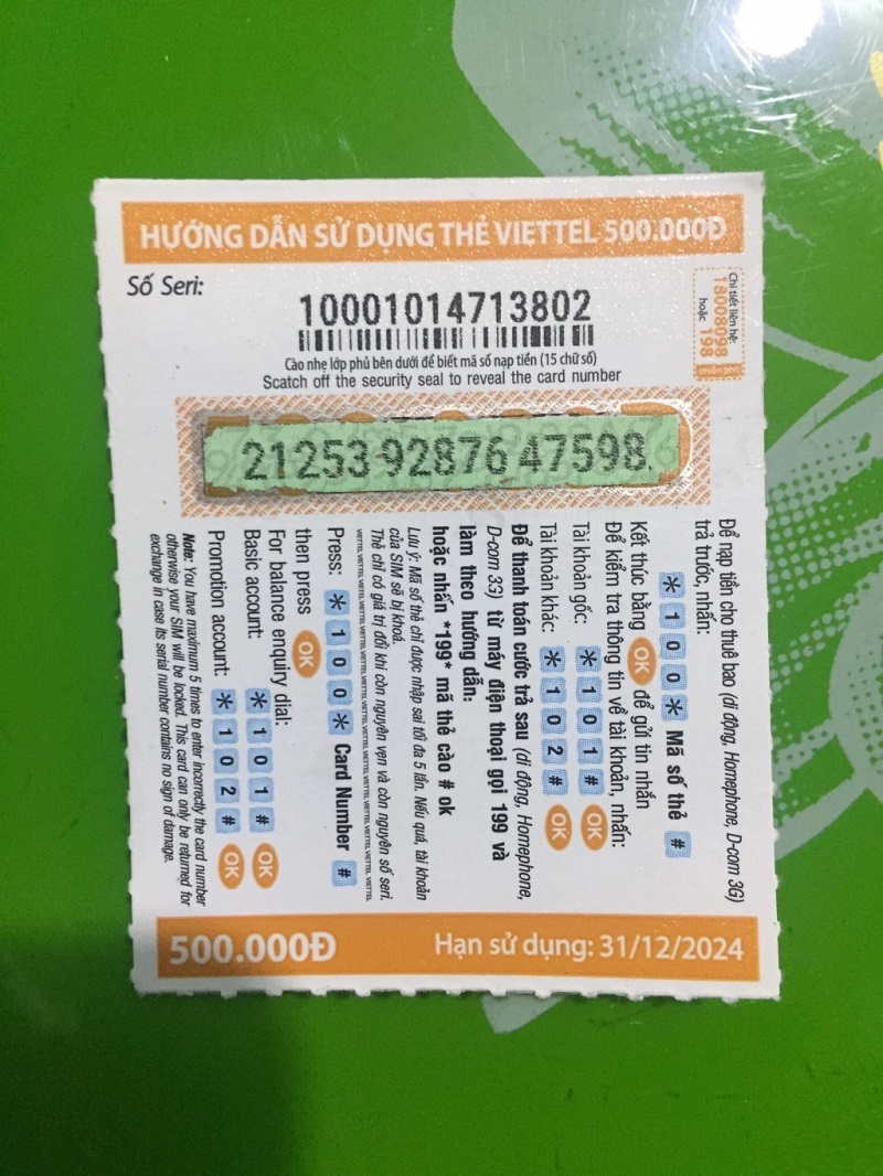 Thẻ Viettel 500K Miễn Phí 2023 ❤️ 40+ Card Viettel Cào Rồi