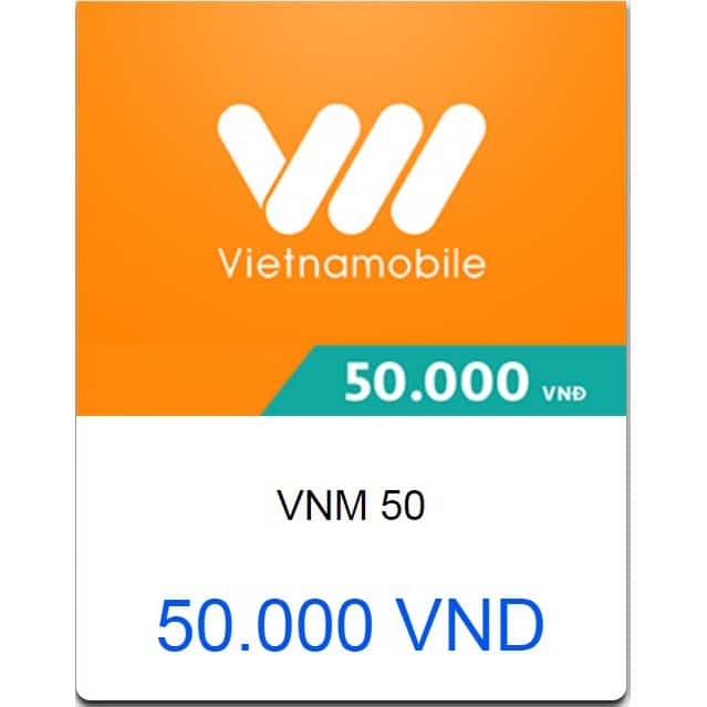 Hình Thẻ Cào Vietnamobile 50k thẻ online