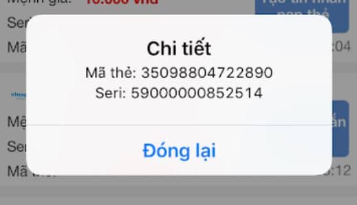 Hình thẻ Vietnamobile 10k điện tử