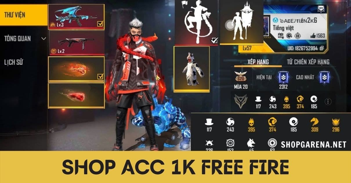 Shop Acc 1K Free Fire Miễn Phí ❤️ Tặng 100+ Nick Ff 1K Xịn