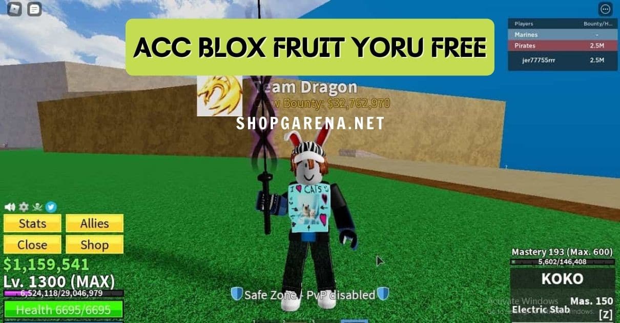 Shop Bán Acc Roblox Blox Fruit 100k