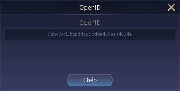 Dãy chữ số OpenID của bạn sẽ hiện ra.