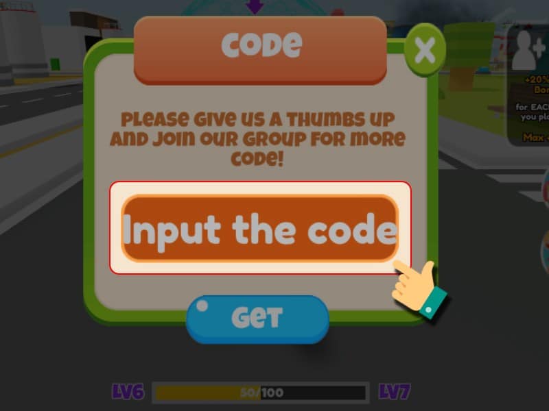 Nhập code vào ô Input the code.