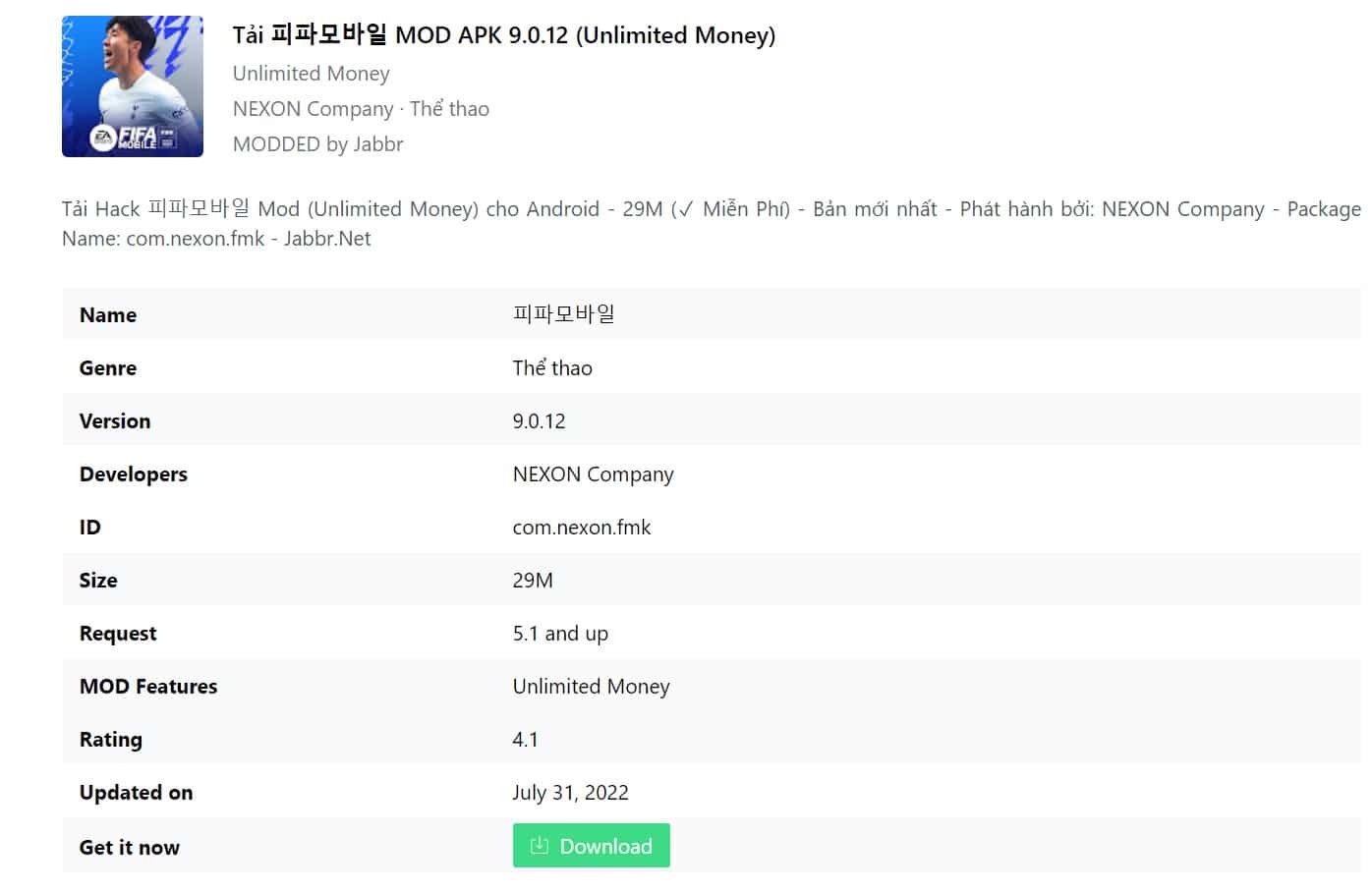 App Hack Fifa Mobile Nước Hàn MOD_9.0.12.apk.