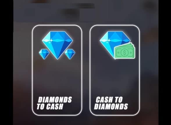nhấn chọn DIAMONDS TO CASH