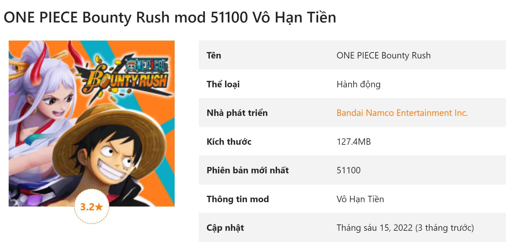 ONE PIECE Bounty Rush mod 51100 Vô Hạn Tiền