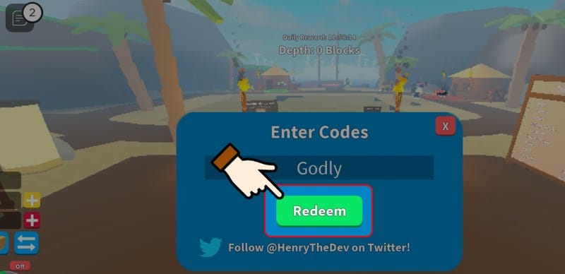 Nhấn chọn vào nút Redeem để hoàn tất quá trình đổi giftcode.