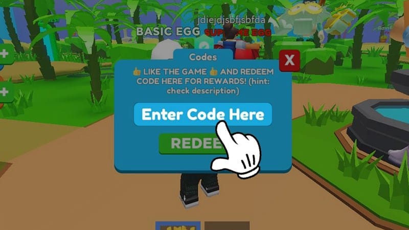 Nhập chính xác mã giftcode của bạn vào ô Enter code here.