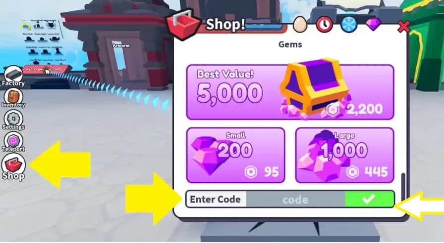 Nhập giftcode Noob Factory Simulator