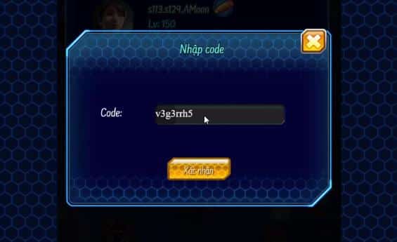 Nhập mã giftcode mà bạn có và nhấn vào nút xác nhận.