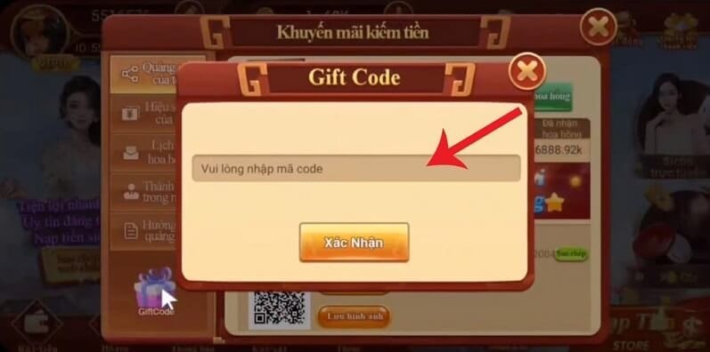 Nhập mã giftcode