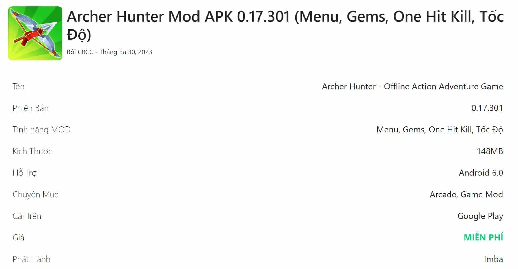 Archer Hunter Mod APK 0.17.301