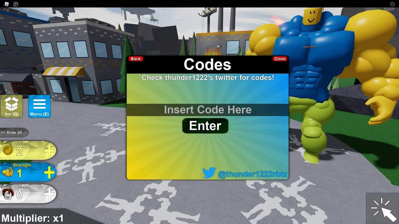 Cách Nhập Code Mega Noob Simulator.