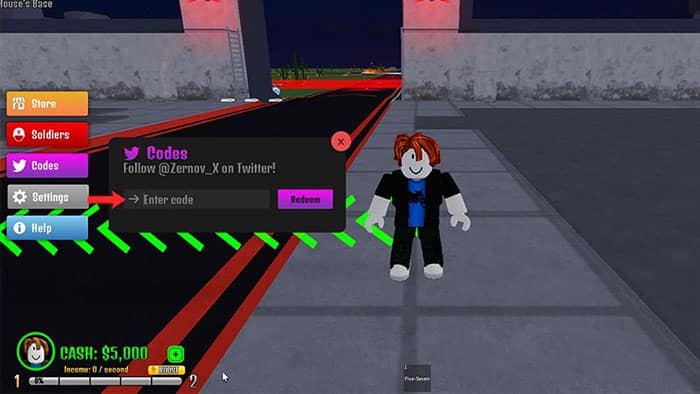 Cách Nhập Code The Resistance Tycoon Roblox