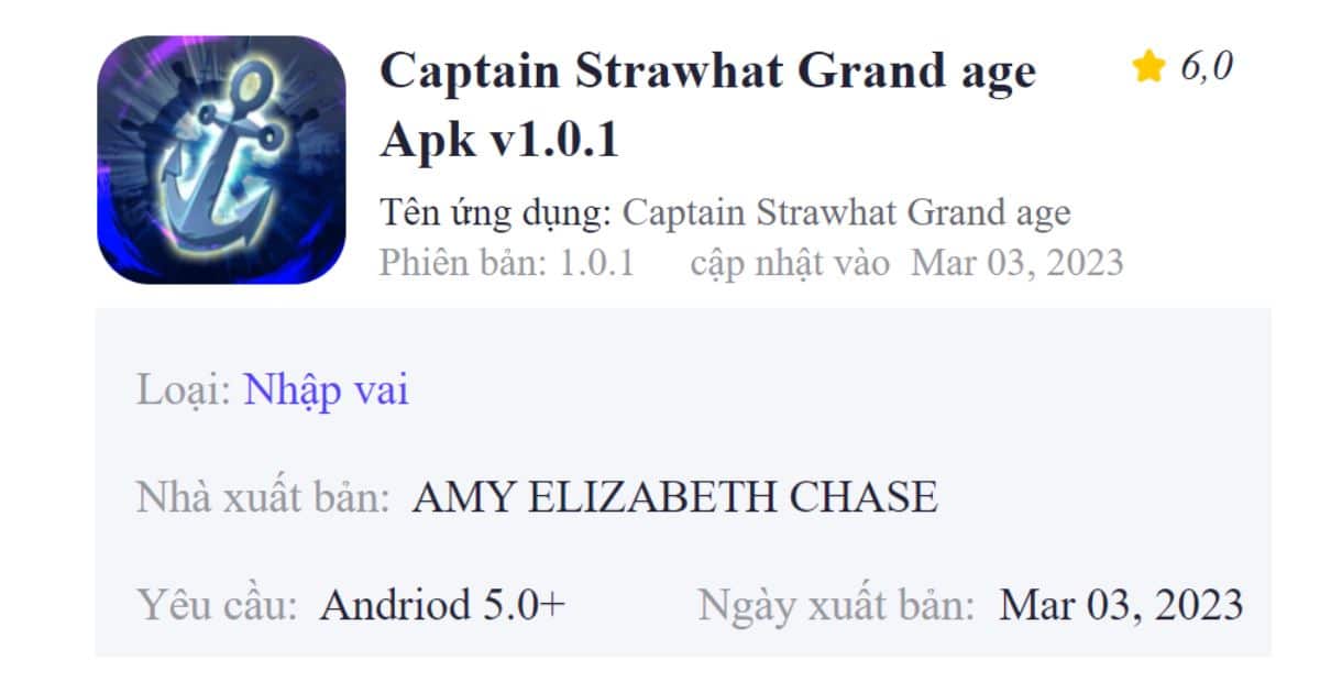 Captain Strawhat Grand age Apk v1.0.1