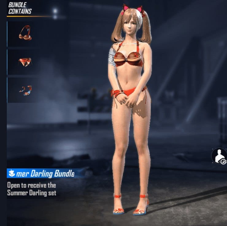 Hình lột đò nhân vật nữ Free Fire mặc bikini