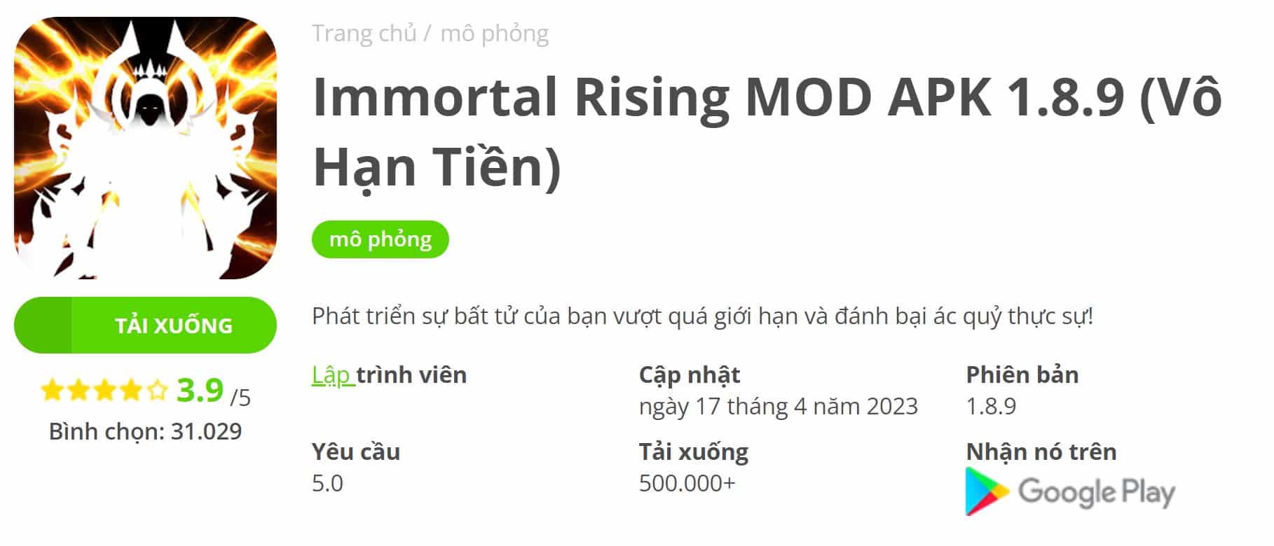 Immortal Rising MOD APK 1.8.9