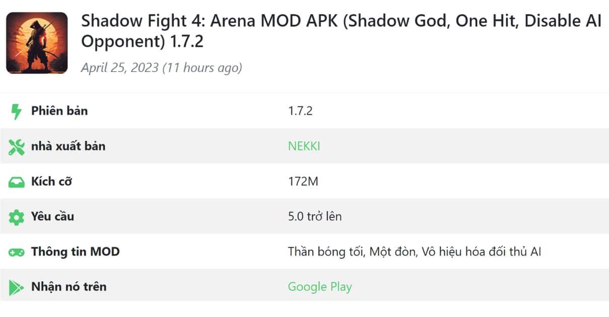 Shadow Fight Arena MOD APK 1.7.2