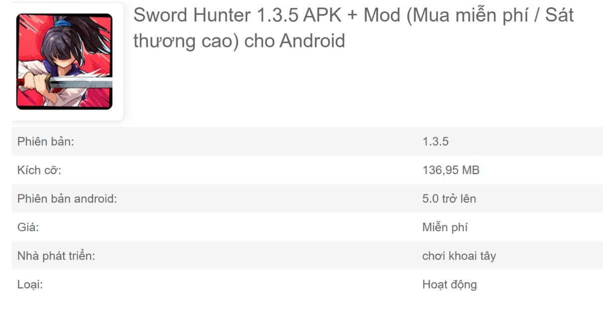 Sword Hunter MOD APK 1.3.5