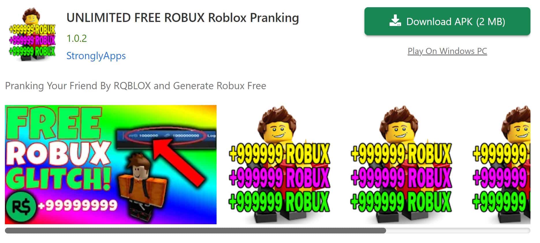 Unlimited Free Robux Roblox Pranking APK
