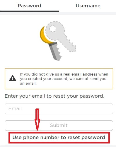 Chọn Use phone number to reset password