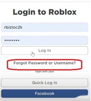 Nhấn forgot password or user