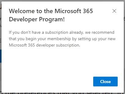 Nhận gói Microsoft 365 developer