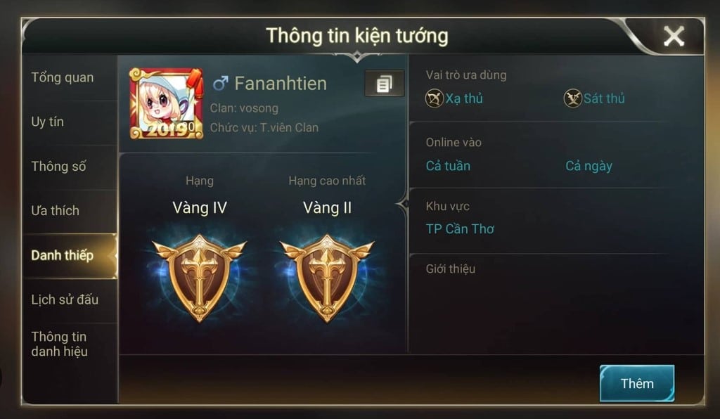 Ảnh Rank Vàng LQ xịn sò