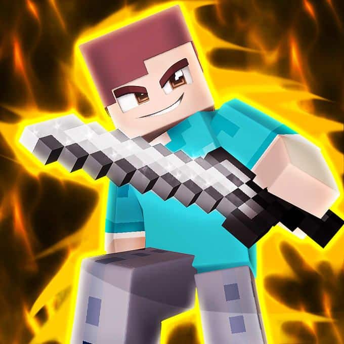 Ảnh nhân vật Minecraft cầm kiếm