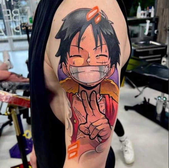 Hình Xăm Vua Hải Tặc Luffy cute