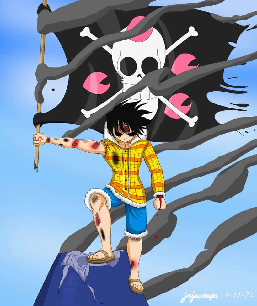 Hình ảnh lá cờ của Luffy chất ngầu