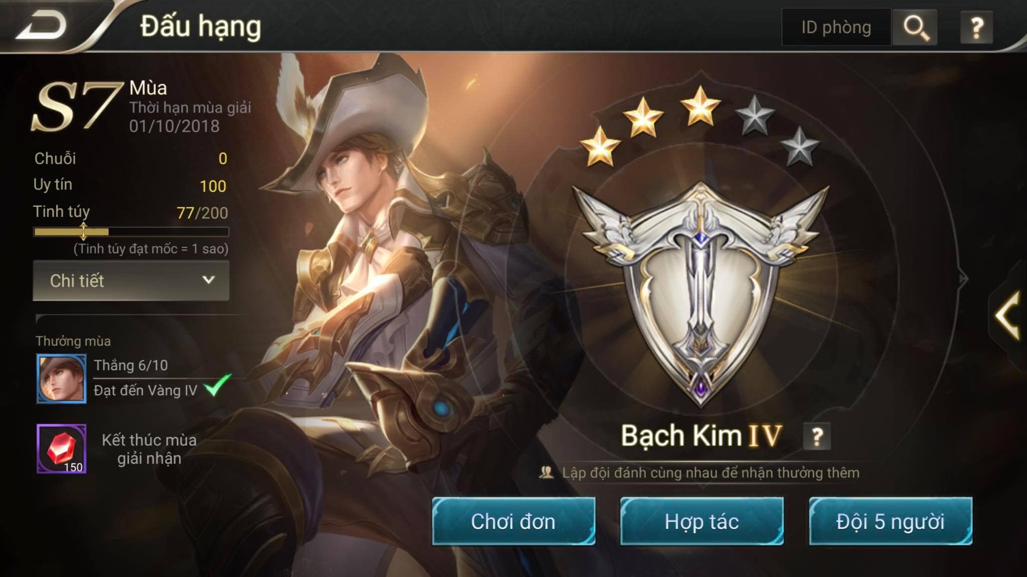 Hình ảnh rank Bạch kim LQ độc đáo