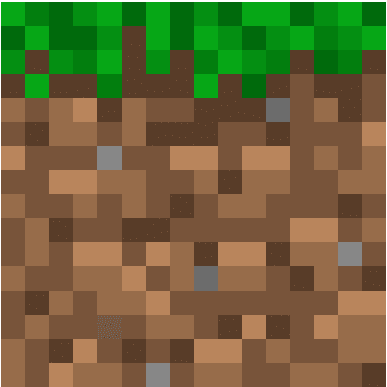 Hình khối đất Minecraft ấn tượng