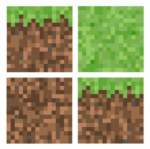 Hình khối đất Minecraft thú vị