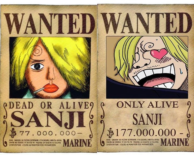 Hình truy nã Sanji vô cùng bá đạo