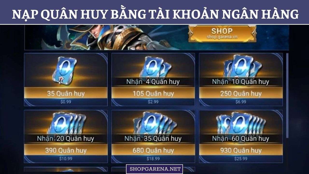 Nạp Quân Huy Bằng Tài Khoản Ngân Hàng