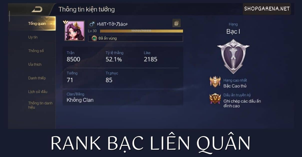 Rank Bạc Liên Quân