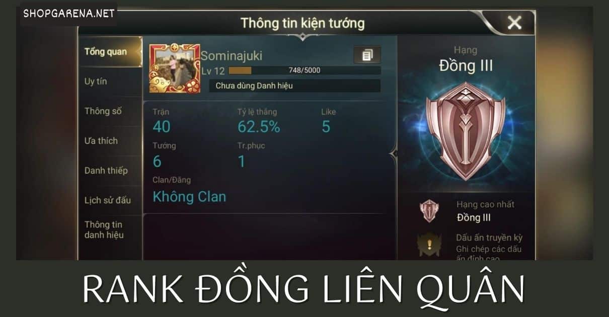 Rank Đồng Liên Quân