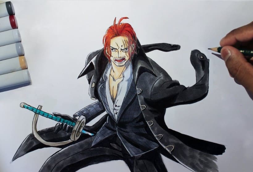 Vẽ Shanks Tóc Đỏ Siêu Ngầu