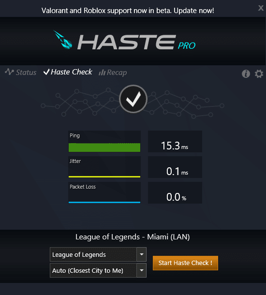 Haste – Phần mềm giảm ping, giảm lag giật khi chơi game nặng, đồ họa ca