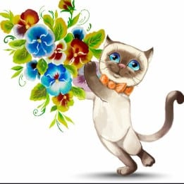 Hình Mèo Tặng Hoa Cute Nhất
