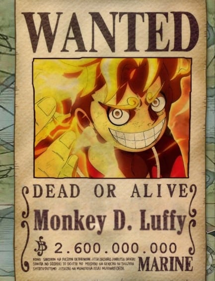 Hình Truy Nã Luffy Gear 5 Ngầu