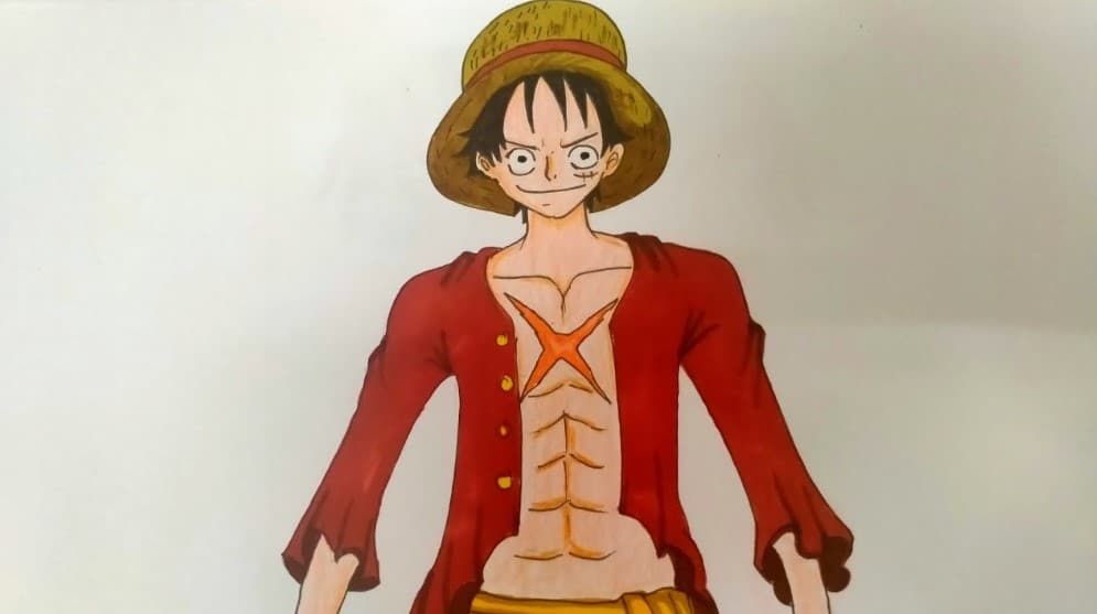 Hình Vẽ Luffy G1 Có Màu Đơn Giản