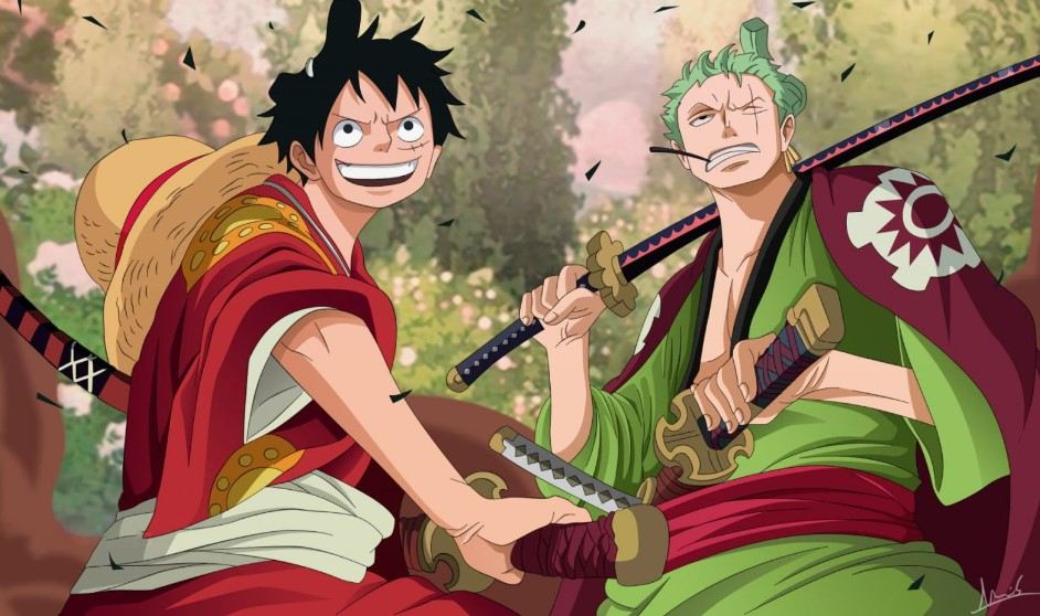 Hình Zoro và Luffy ở Wano