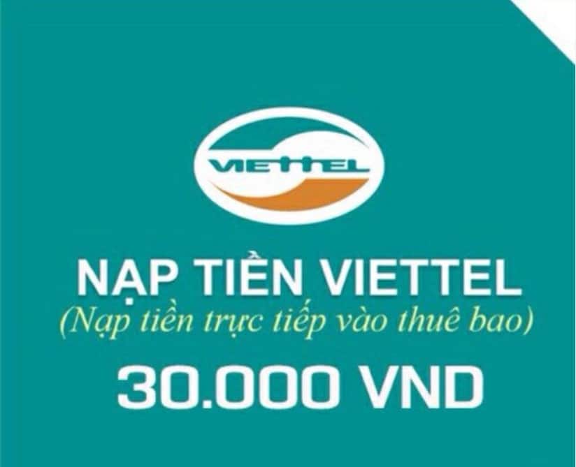 Hình ảnh thẻ cào Viettel trị giá 30K