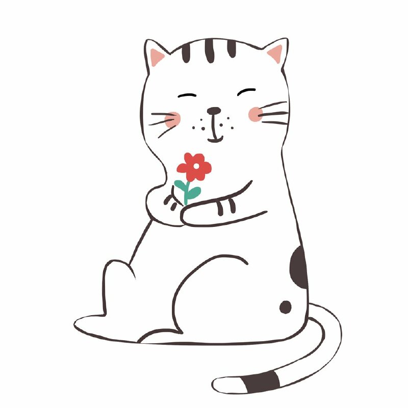 Meme Mèo Tặng Hoa Dễ Thương