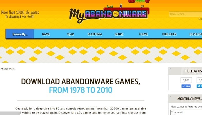 My Abandonware được ví như một kho game dành cho các dòng PC cũ