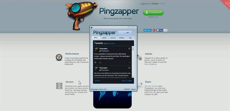PingZapper - Phần mềm giảm ping hiệu quả