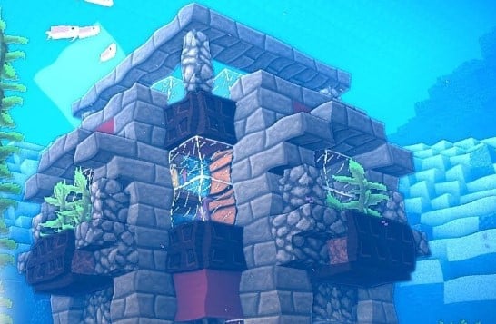 Hình ảnh nhà dưới nước trong Minecraft chất ngầu