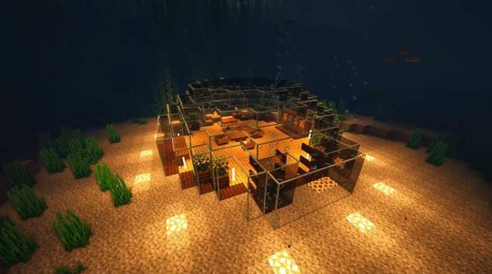 Hình ảnh nhà dưới nước trong Minecraft đơn giản đẹp nhất
